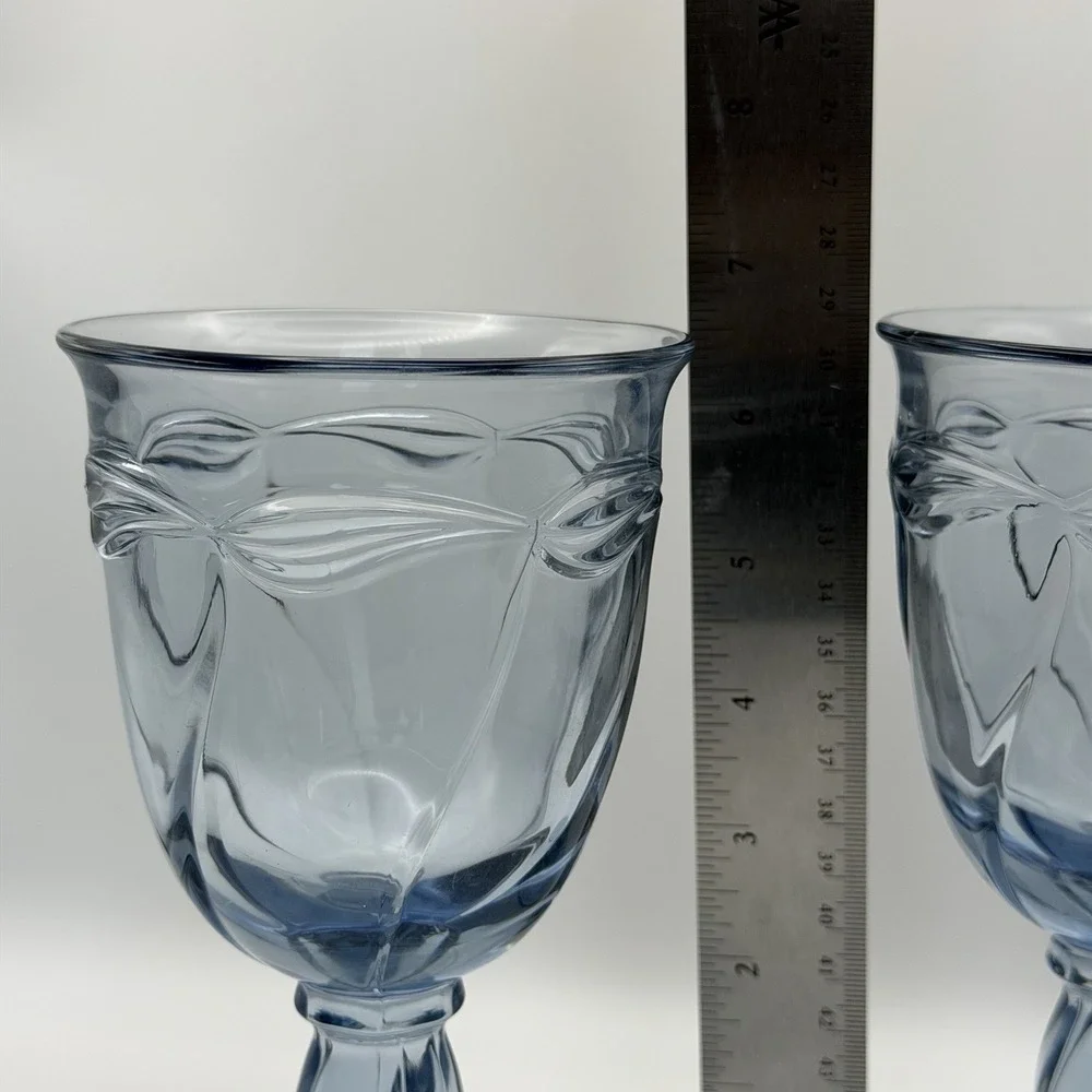 Vintage Noritake Gourmet Blue Water Goblets Iced Tea Glasses Set‎ of 2